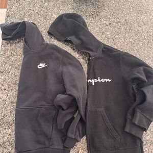 Nike Kids Black Hoodie and champion